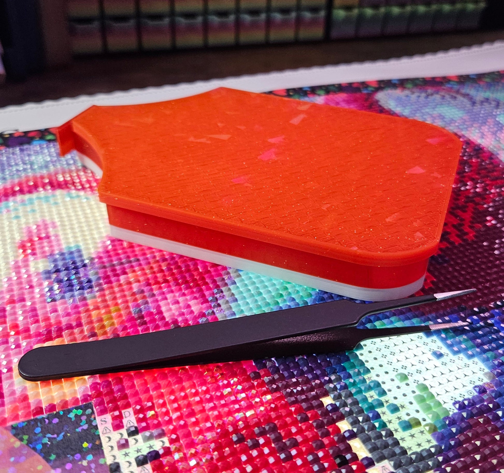 Multi-Color Planet SNAP, Large Diamond Painting Tray with Snap-On Lid, Holographic Rhinestone Art Tool Cosmic Crafts