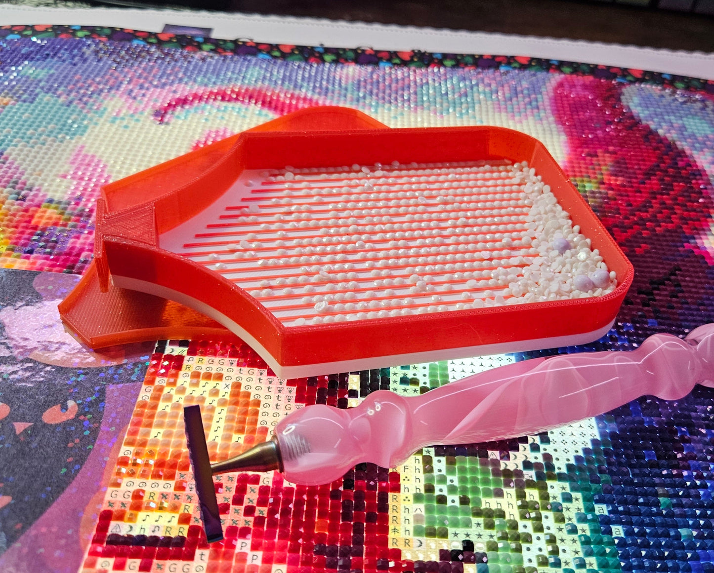 Multi-Color Planet SNAP, Large Diamond Painting Tray with Snap-On Lid, Holographic Rhinestone Art Tool Cosmic Crafts