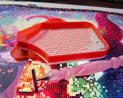 Multi-Color Planet SNAP, Large Diamond Painting Tray with Snap-On Lid, Holographic Rhinestone Art Tool Cosmic Crafts
