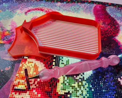 Multi-Color Planet SNAP, Large Diamond Painting Tray with Snap-On Lid, Holographic Rhinestone Art Tool Cosmic Crafts
