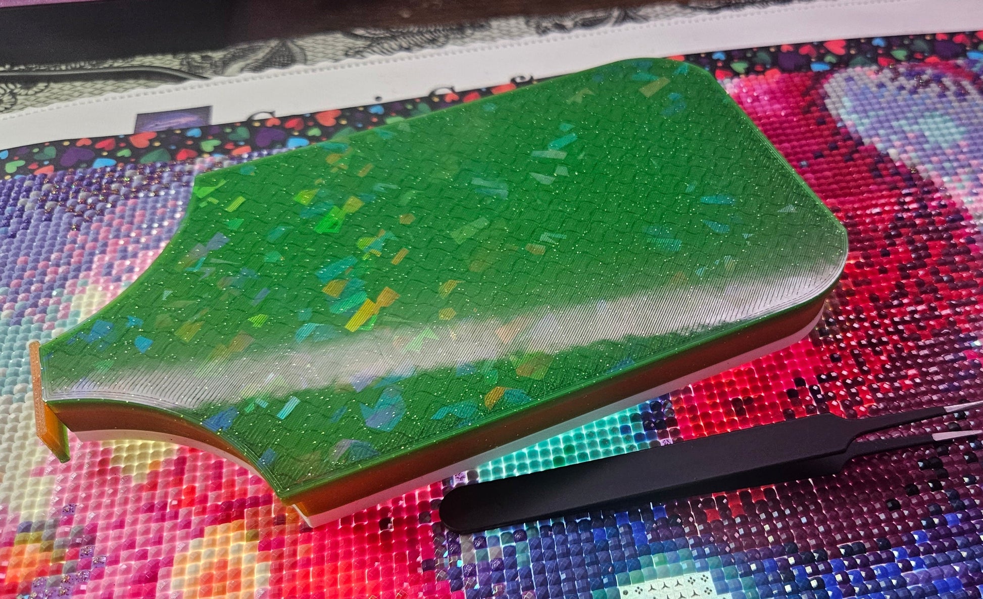 Multi-Color Galaxy SNAP, XL Diamond Painting Tray with Snap-On Lid, Holographic Rhinestone Art Tool Cosmic Crafts
