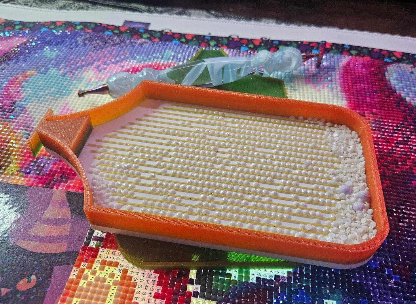 Multi-Color Galaxy SNAP, XL Diamond Painting Tray with Snap-On Lid, Holographic Rhinestone Art Tool Cosmic Crafts