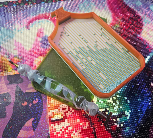 Multi-Color Galaxy SNAP, XL Diamond Painting Tray with Snap-On Lid, Holographic Rhinestone Art Tool Cosmic Crafts