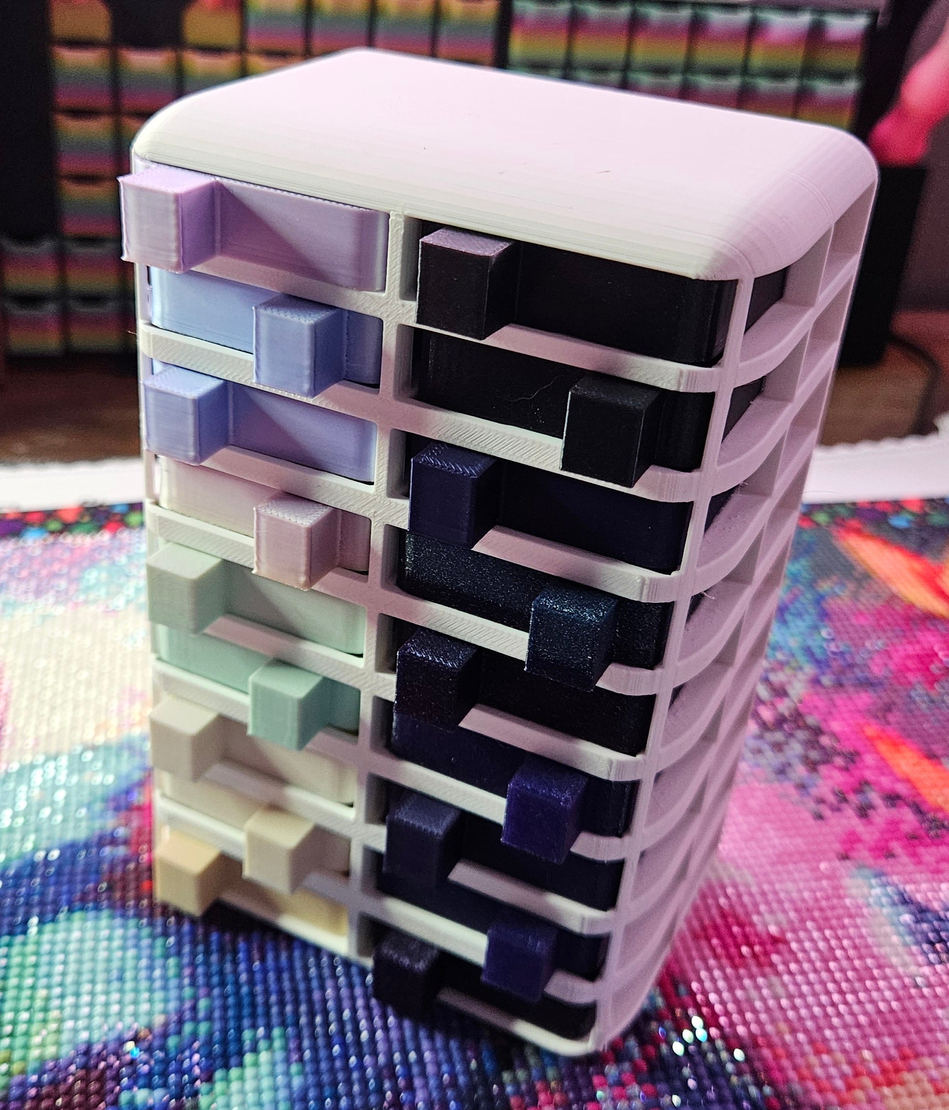 Small Cosmic Confetti Tower, Diamond Painting Tray Organizer, Holds 18 Mini Diamond Art Trays Cosmic Crafts