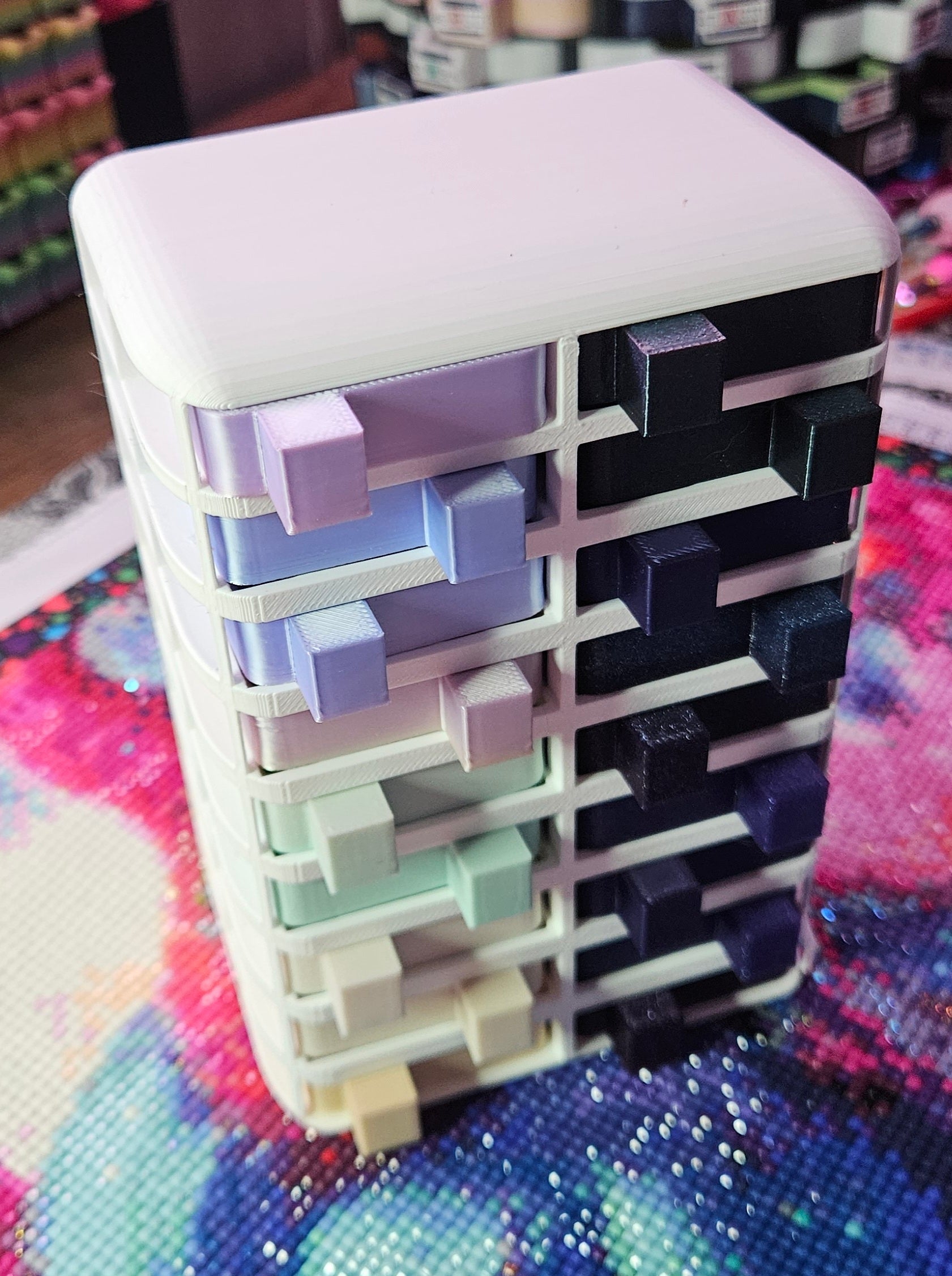 Small Cosmic Confetti Tower, Diamond Painting Tray Organizer, Holds 18 Mini Diamond Art Trays Cosmic Crafts
