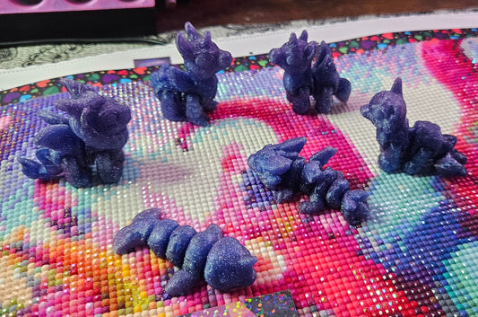 Mythical Hatchling Pack 2, Mini Flexi Creatures (Alicorn, Kitsune, Manticore, Llamacorn, Crystal Dragon, Narwhal) Cosmic Crafts