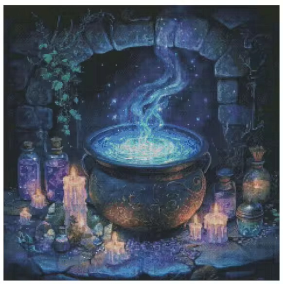 Witch's Brewery 60x60cm Diamond Art Kit, High Quality Diamond Painting Kit with Enhancements