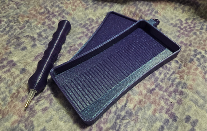 XL Long Diamond Art Tray, 3D Printed Drill Tray with Snapping Lid and Stopper, 90 Degree Diamond Painting Accessory, Diamond Dot Storage Cosmic Crafts