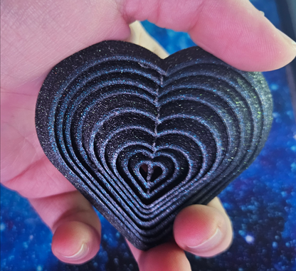 3D Printed Heart Fidget Toy, Perfect Desk Novelty Gift, Colorful Moving Heart Toy for Older Kids and Adults, Fun Flexi Fidget Cosmic Crafts
