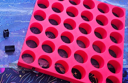 Dot Plate Expansion, 36 Jar Holder with Dovetail Pins for Modular Diamond Painting Drill Storage, Extra Add-On Organizer Plate, Diamond Art