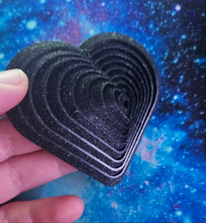 3D Printed Heart Fidget Toy, Perfect Desk Novelty Gift, Colorful Moving Heart Toy for Older Kids and Adults, Fun Flexi Fidget Cosmic Crafts