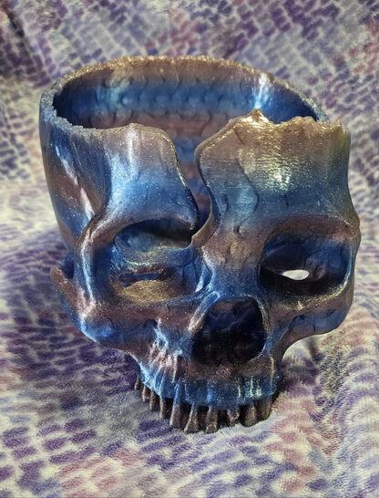 Spooky Skull Yarn Bowl, Halloween Themed Yarn Holder, 3D Printed Tangle Free Bowl Perfect for Crochet or Knitting, Unique Fiber Craft Gift Cosmic Crafts