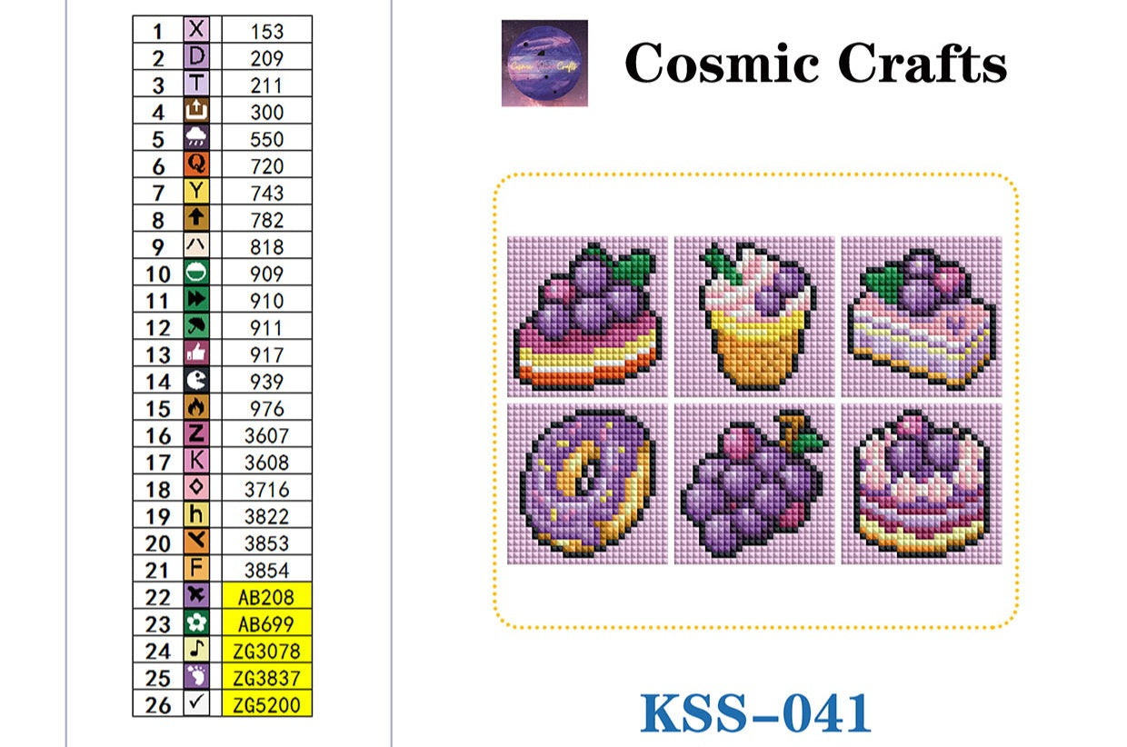 Mini Grape Treats Diamond Art Kit (6-Pack) Cosmic Crafts