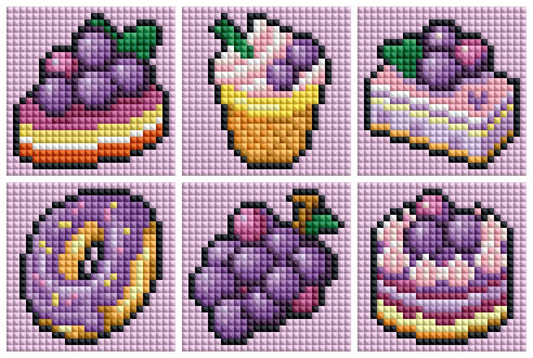 Mini Grape Treats Diamond Art Kit (6-Pack) Cosmic Crafts
