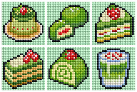 Mini Matcha Strawberry Treats Diamond Art Kit (6-Pack) Cosmic Crafts