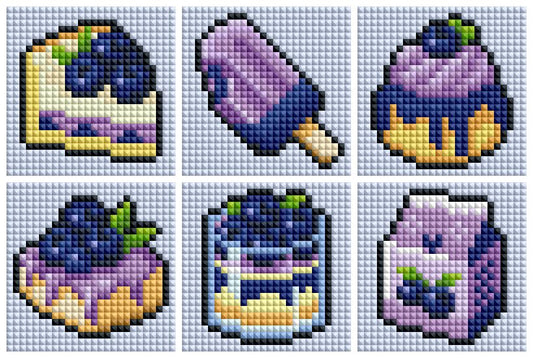 Mini Blueberry Treats Diamond Art Kit (6-Pack)