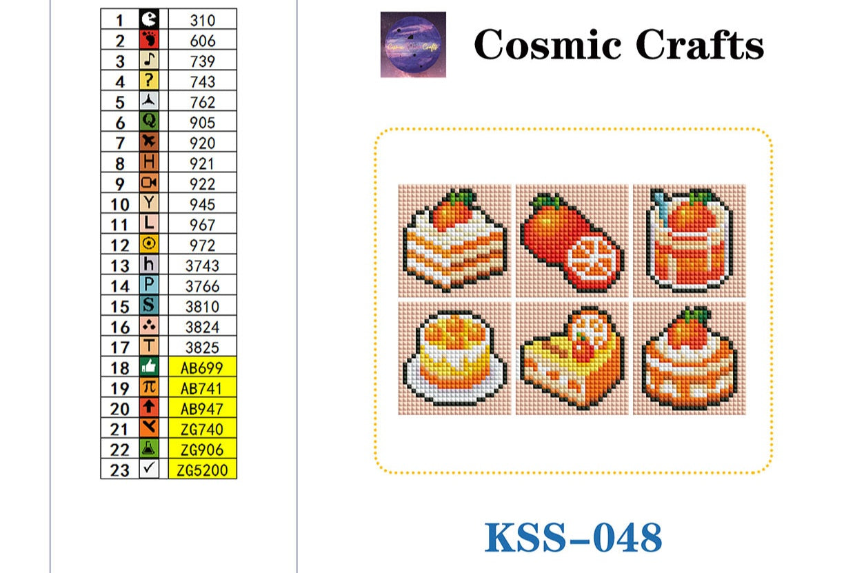 Mini Orange Citrus Treats Diamond Art Kit (6-Pack) Cosmic Crafts