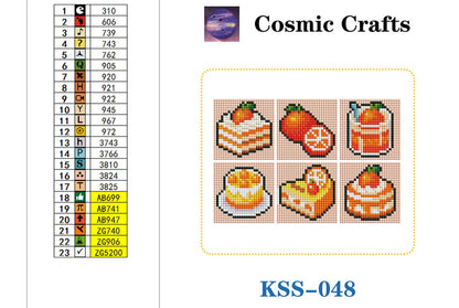 Mini Orange Citrus Treats Diamond Art Kit (6-Pack) Cosmic Crafts