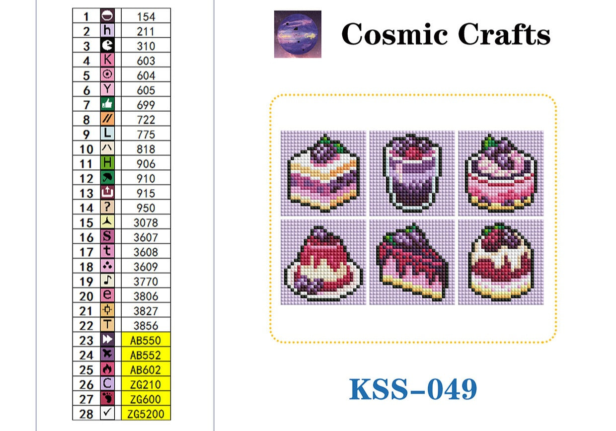 Mini Berry Medley Treats Diamond Art Kit (6-Pack) Cosmic Crafts