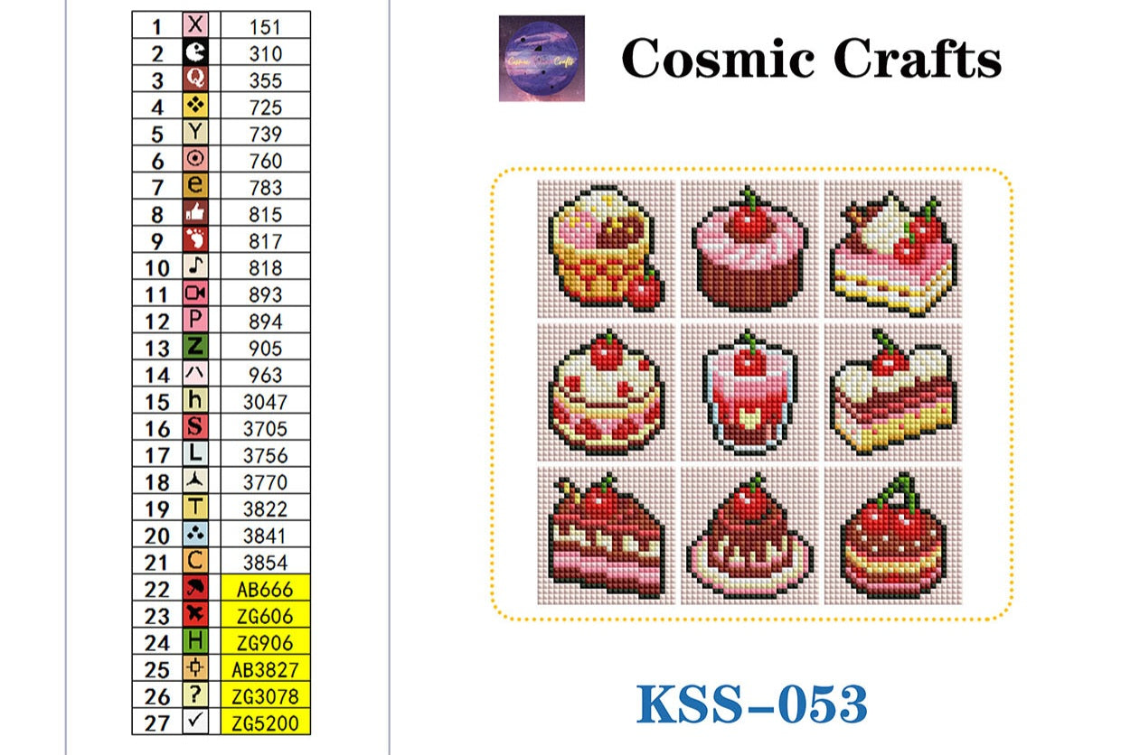 Mini Chocolate Strawberry Treats Diamond Art Kit (9-Pack) Cosmic Crafts