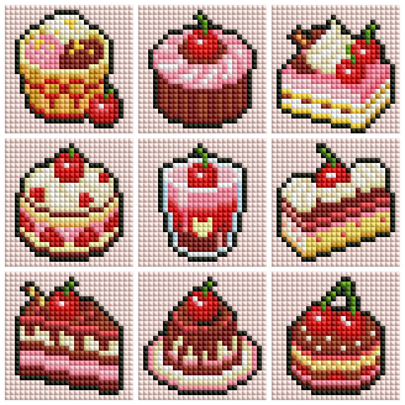 Mini Chocolate Strawberry Treats Diamond Art Kit (9-Pack) Cosmic Crafts