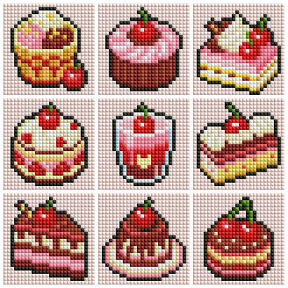 Mini Chocolate Strawberry Treats Diamond Art Kit (9-Pack) Cosmic Crafts