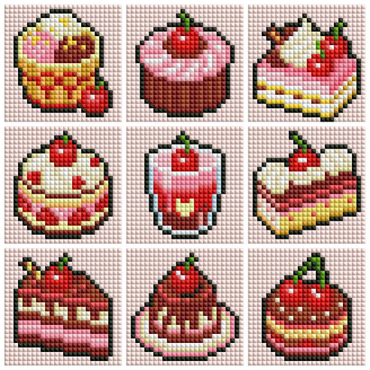 Mini Chocolate Strawberry Treats Diamond Art Kit (9-Pack) Cosmic Crafts