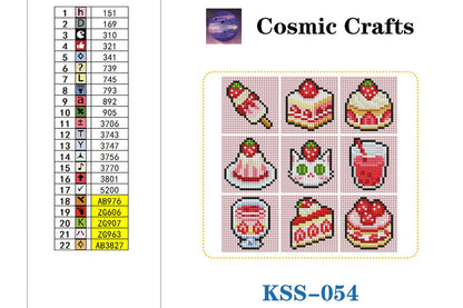 Mini Strawberry Cream Treats Diamond Art Kit (9-Pack) Cosmic Crafts