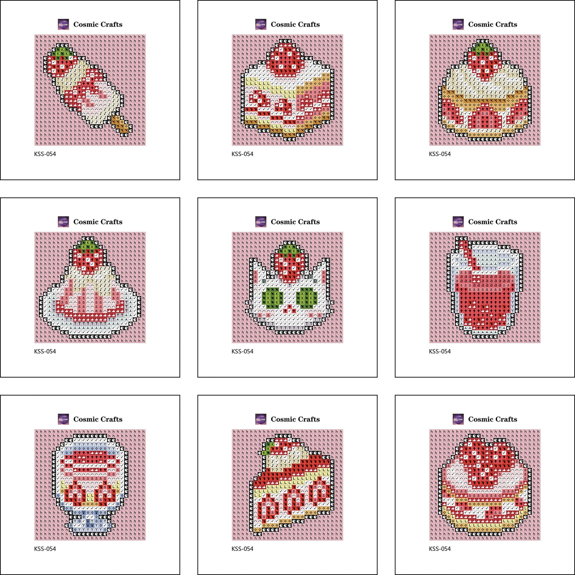 Mini Strawberry Cream Treats Diamond Art Kit (9-Pack) Cosmic Crafts