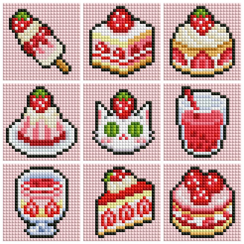 Mini Strawberry Cream Treats Diamond Art Kit (9-Pack) Cosmic Crafts