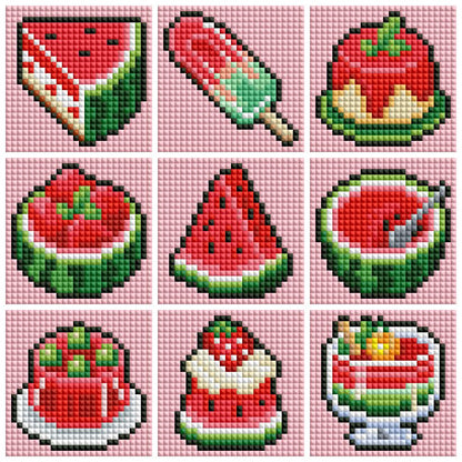 Mini Watermelon Treats Diamond Art Kit (9-Pack) Cosmic Crafts