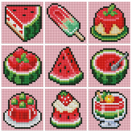 Mini Watermelon Treats Diamond Art Kit (9-Pack) Cosmic Crafts