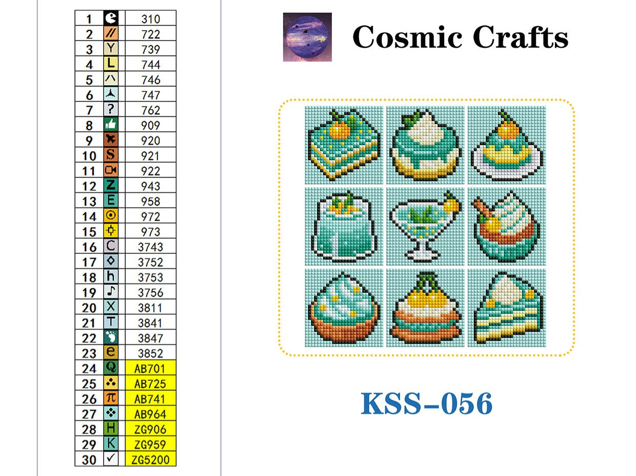 Mini Tropical Coconut Treats Diamond Art Kit (9-Pack) Cosmic Crafts