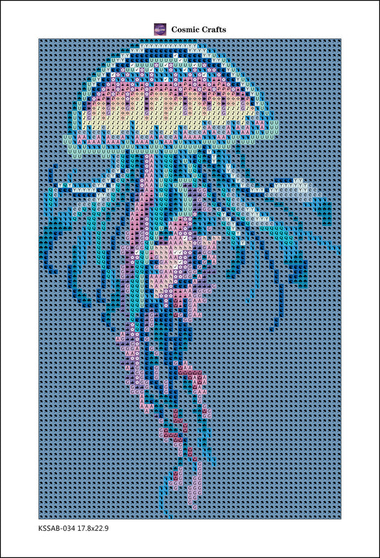 Rainbow Jellyfish Mini Diamond Painting Canvas – Full Square Drill with AB & Fairy Dust
