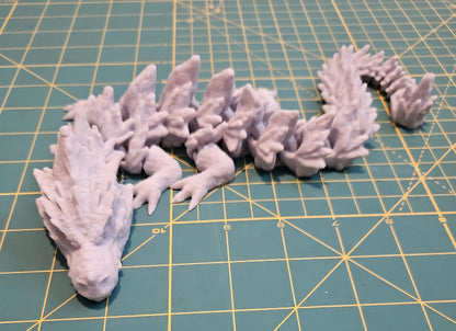 Rock Dragon Fidget - Stunning Fully Articulated 3D Printed Fidget, Full Size Mama Dragon 17", Large 3D Printed Flexi Toy, Flexible Gift Cosmic Crafts