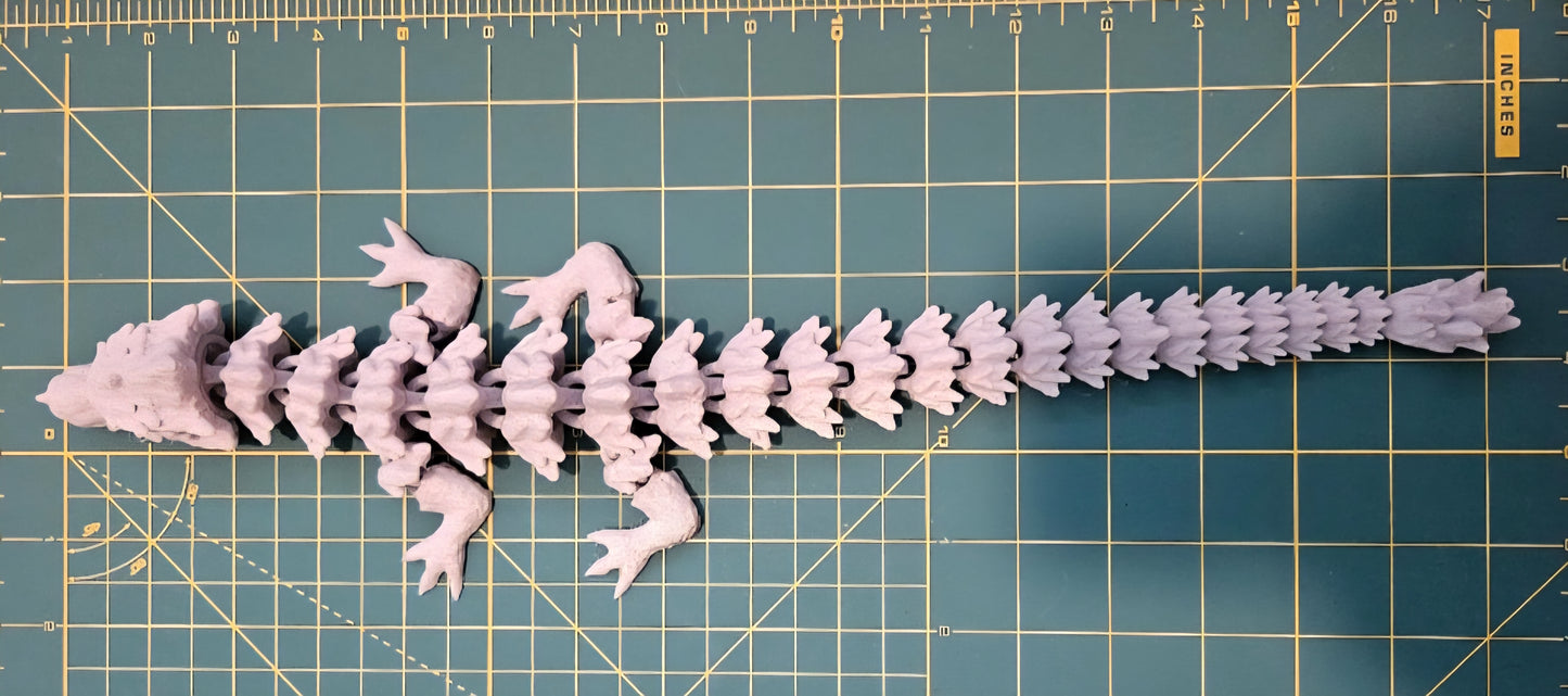 Rock Dragon Fidget - Stunning Fully Articulated 3D Printed Fidget, Full Size Mama Dragon 17", Large 3D Printed Flexi Toy, Flexible Gift