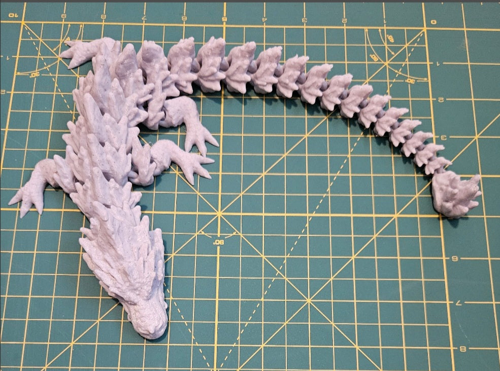 Rock Dragon Fidget - Stunning Fully Articulated 3D Printed Fidget, Full Size Mama Dragon 17", Large 3D Printed Flexi Toy, Flexible Gift