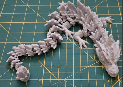 Rock Dragon Fidget - Stunning Fully Articulated 3D Printed Fidget, Full Size Mama Dragon 17", Large 3D Printed Flexi Toy, Flexible Gift Cosmic Crafts