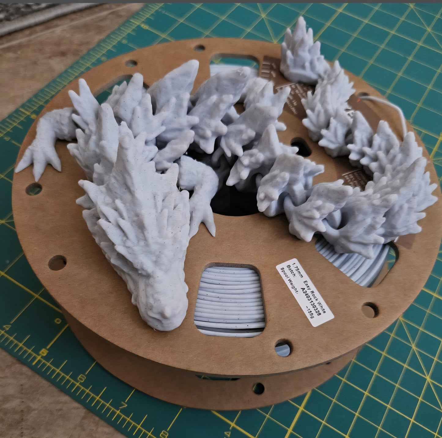 Rock Dragon Fidget - Stunning Fully Articulated 3D Printed Fidget, Full Size Mama Dragon 17", Large 3D Printed Flexi Toy, Flexible Gift