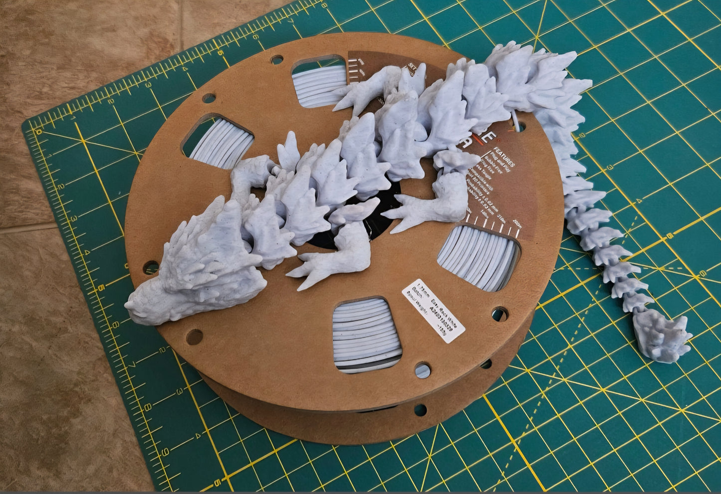 Rock Dragon Fidget - Stunning Fully Articulated 3D Printed Fidget, Full Size Mama Dragon 17", Large 3D Printed Flexi Toy, Flexible Gift