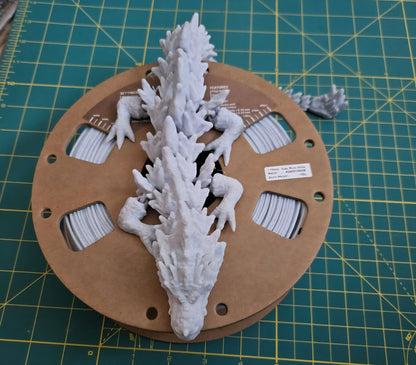 Rock Dragon Fidget - Stunning Fully Articulated 3D Printed Fidget, Full Size Mama Dragon 17", Large 3D Printed Flexi Toy, Flexible Gift Cosmic Crafts