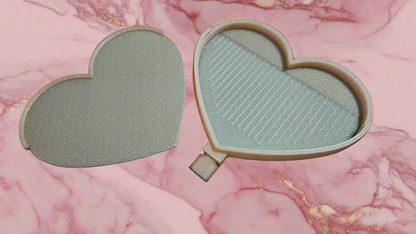 Heart Shaped Diamond Art Tray with Washi Feature with Sliding Lid and Stopper, Diamond Painting Accessory, Diamond Dot Tool, Craft Supply Cosmic Crafts