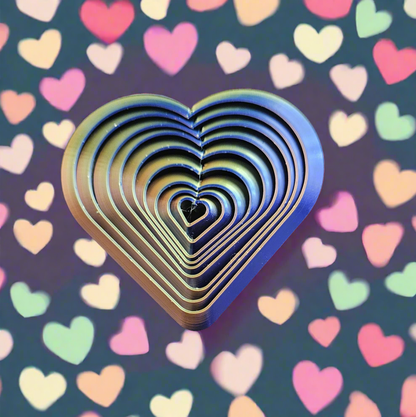 3D Printed Heart Fidget Toy, Perfect Desk Novelty Gift, Colorful Moving Heart Toy for Older Kids and Adults, Fun Flexi Fidget Cosmic Crafts