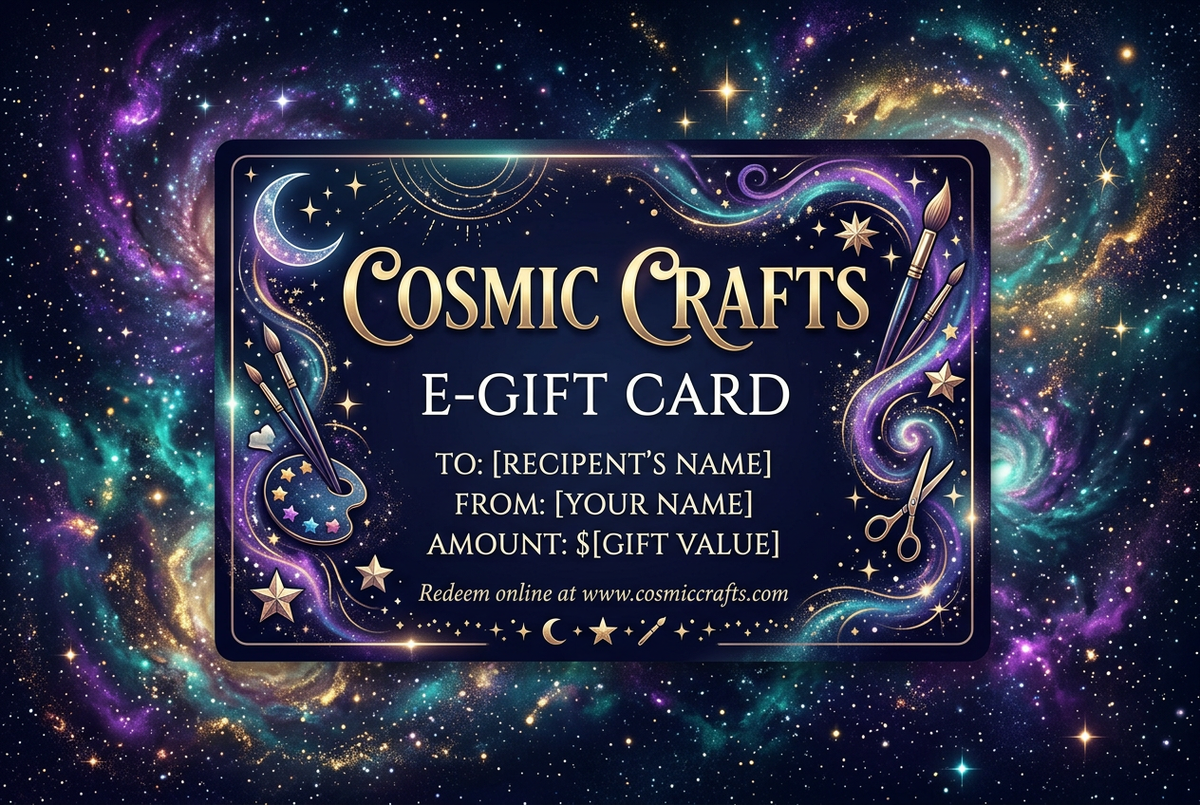 Cosmic Crafts E-Gift Card — cosmic starry artwork with galaxy nebula design