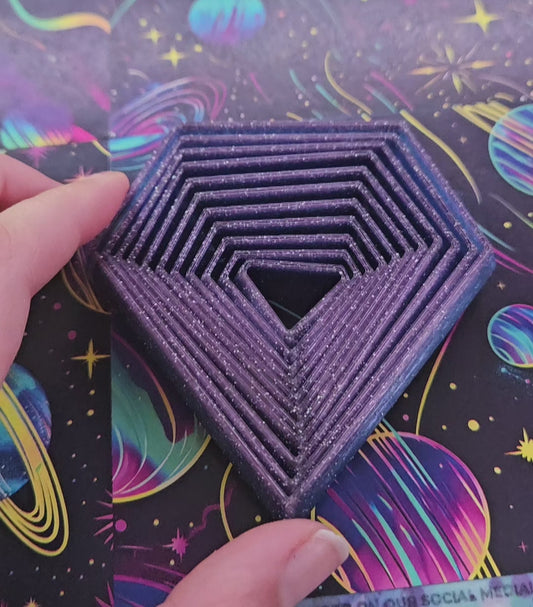 Diamond Shaped Fidget Toy, 3D Printed Desk Fidget Toy, Perfect Desk Novelty, Colorful Moving Diamond Flexi Toy for Older Children and Adults