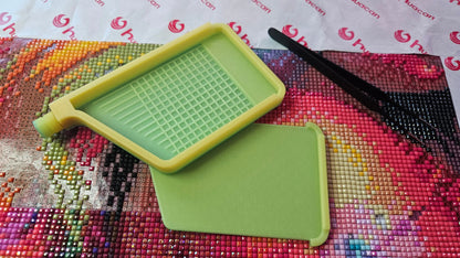 3D Printed Single Placer with Washi Diamond Art Tray, Stylish Diamond Painting Tool, Sliding Lid and Spout Stopper Cosmic Crafts