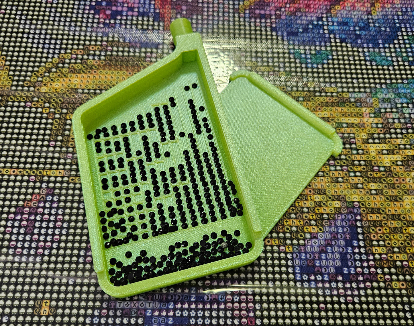 Stylish Multiplacer Diamond Art Tray with Washi Shelf, Numbered Sections + Normal Lines, 3D Printed 110x60mm Drill Organizer