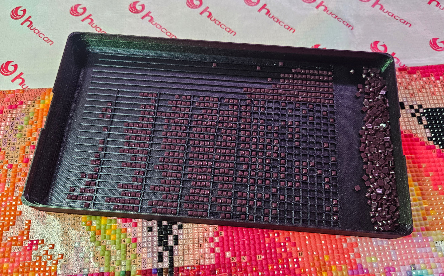 Diamond Painting Travel Box, Rhinestone Art Tool Organizer with Tray Lid, 3D Printed Craft Case