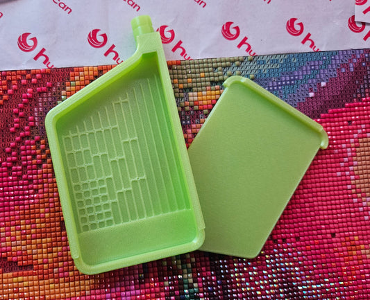 Stylish Multiplacer Diamond Art Tray with Washi Shelf, Numbered Sections + Normal Lines, 3D Printed 110x60mm Drill Organizer