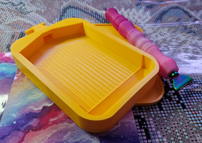 SOL Washi Deluxe Diamond Painting Tray, Large Rhinestone Art Tray with Snap-On Lid Cosmic Crafts